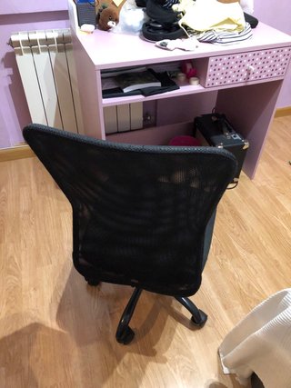 Mesa y silla Escritorio juvenil rosa con cajón