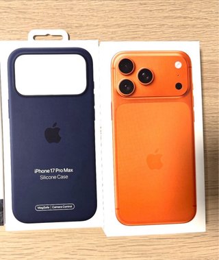 iPhone 17 Pro Max naranja 100% batería 73 ciclos