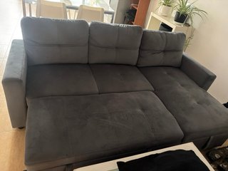 Sofá Cama Chaise Longue Gris