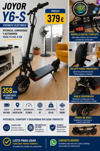 Patinete Eléctrico Joyor Y-6 Casi Nuevo