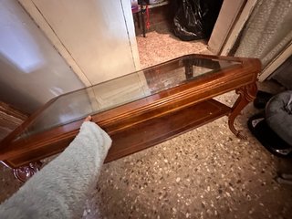 Mesa de centro madera y cristal