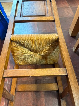 Sillas rústicas de madera y mimbre (6 unidades)