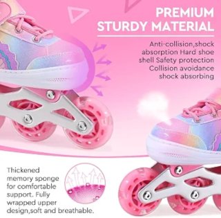 Patines en línea ajustables rosas