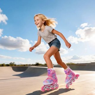 Patines en línea ajustables rosas