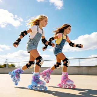 Patines en línea ajustables rosas