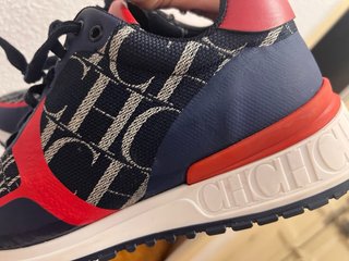 Zapatos Carolina Herrera CH Logo Azul Rojo