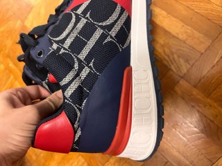 Zapatos Carolina Herrera CH Logo Azul Rojo