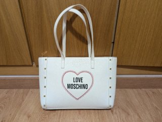 Bolso Love Moschino Blanco y Dorado