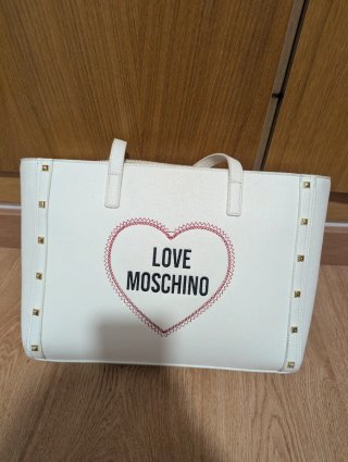 Bolso Love Moschino Blanco y Dorado