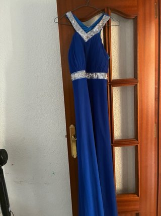 Vestido fiesta azul eléctrico lentejuelas