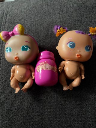 Muñecas Bellies y Biberón Rosa