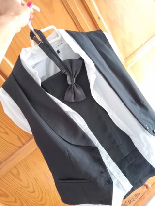 Uniforme camarera negro y blanco Talla M