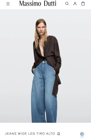 Jeans wide leg tiro alto 40' Massimo Dutti