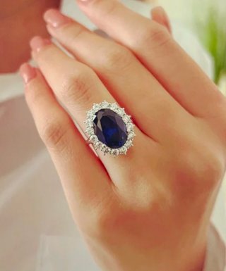 Anillo Zafiro 6.90CT titanio laminado oro 18k