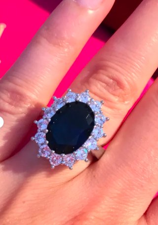 Anillo Zafiro 6.90CT titanio laminado oro 18k