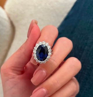 Anillo Zafiro 6.90CT titanio laminado oro 18k