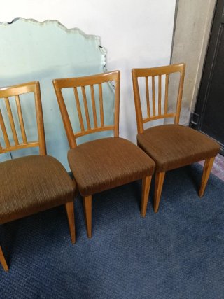 Set 4 sedie vintage legno e velluto