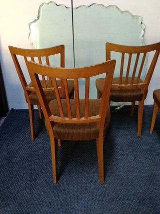 Set 4 sedie vintage legno e velluto