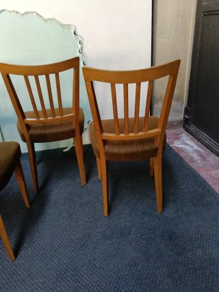 Set 4 sedie vintage legno e velluto
