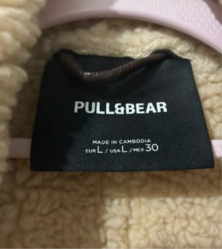 Chaqueta efecto cuero y borrego Talla L