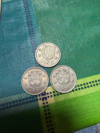 6 Monedas 2$50 Portuguesas 1977