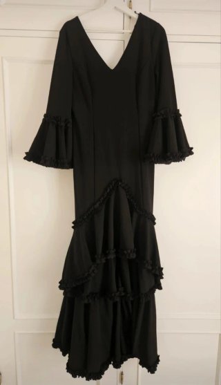 Vestido Flamenca Negro Volantes