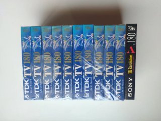 Lote 11 Cintas VHS Vírgenes TDK y Sony Precint