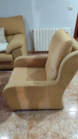 Sofá 2 plazas y 2 sillones tela beige