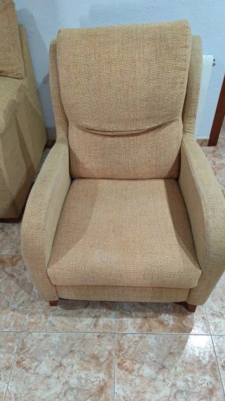 Sofá 2 plazas y 2 sillones tela beige