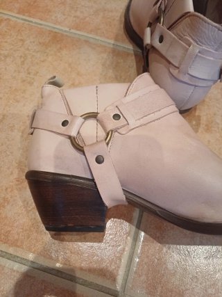 Botines Beige/Rosa Mujer Puntiagudos