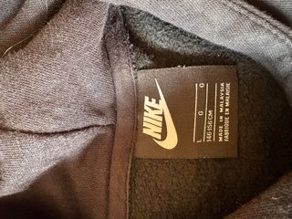 Sudadera Nike Crop Top Negra Talla niña L