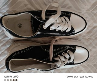 Zapatillas plataforma negras y blancas talla 38
