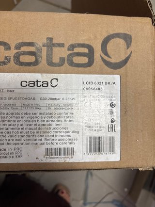 Placa de gas Cata 6.25KW
