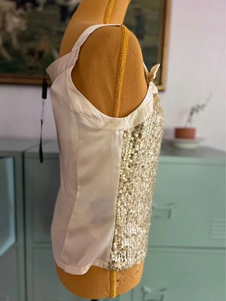 Simorra - Sequin 100% Silk Top - Evening Party