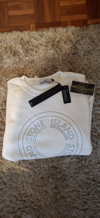 Sudadera sin Capucha Stone Island Blanca Talla S