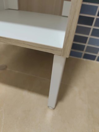 Armario baño estrecho blanco y madera