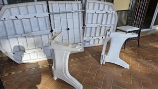 Mesa de jardín grande desmontable