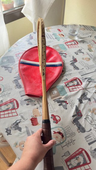 Raqueta Madera Kunnan Vintage + Funda Roja