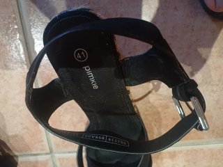Zapatos de cuña negros para mujer