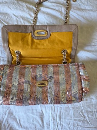 Bolso Gloria Ortiz lentejuelas rayas