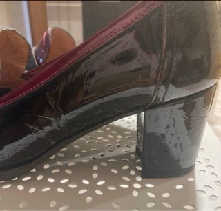 Mocasines Piel Charol T.37 Negro/Fucsia