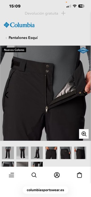 Pantalón Esquí Negro Columbia Talla L