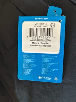 Pantalón Esquí Negro Columbia Talla L
