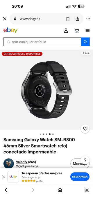 Samsung Galaxy Watch SM-R800 46mm Plata