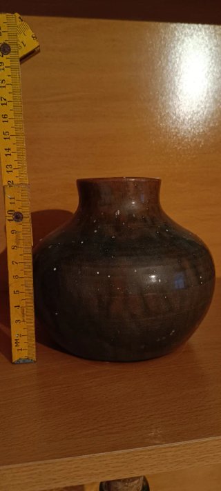 Jarrón Vintage Cerámica Beige y Marrón