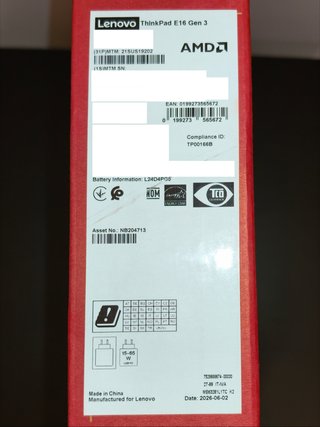 NUOVO Lenovo Thinkpad 16 Ryzen 7 32 GB RAM DDR5