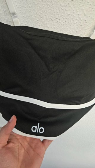 Alo Yoga Sujetador Deportivo Negro y Blanco