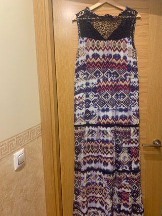 Vestido largo estampado desigual
