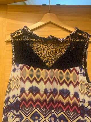 Vestido largo estampado desigual