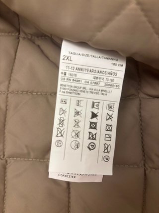 Chaqueta Benetton acolchada chico. talla 2XL